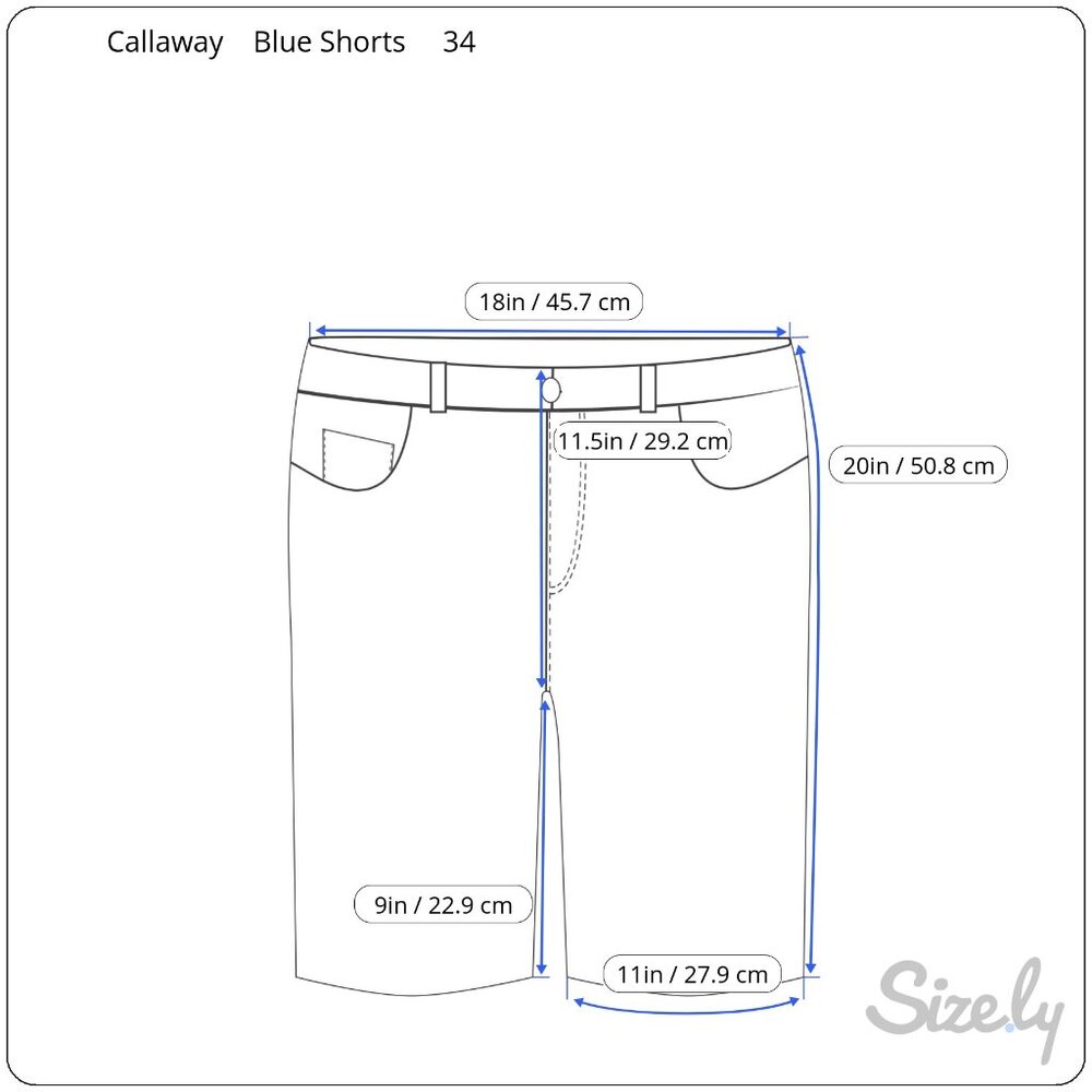 Callaway Men's Blue Heathered‎ 9" Inseam Golf Shorts, Size 34 - Picture 9 of 9